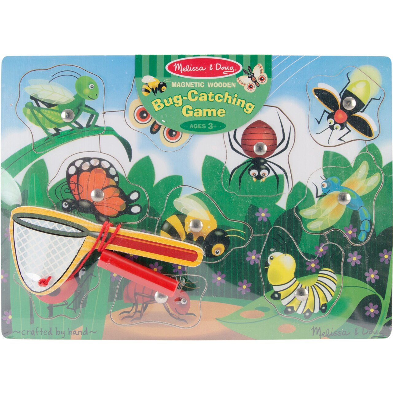 Melissa & Doug Magnetic Wooden Puzzle Game 10pcs-Bug Catching